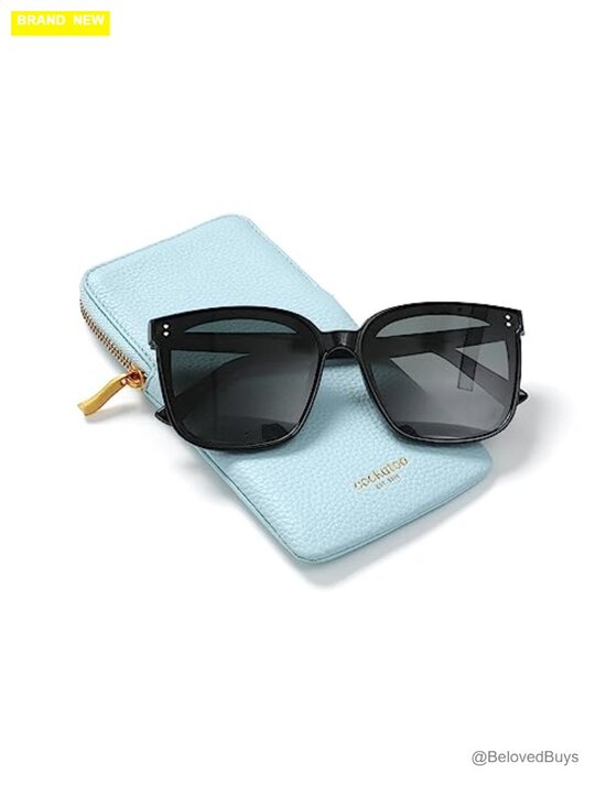 Genuine Leather Eyeglass Case Zipper Pouch for Sunglasses